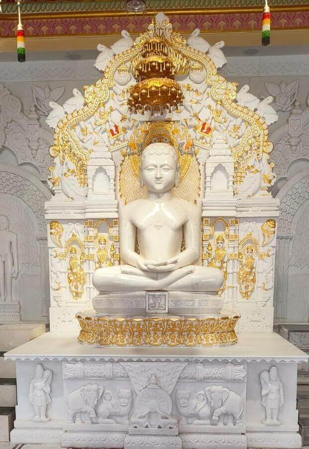 Marble Vedi Platform Panipat - Digamber Jain Mandir Altar Base for Tirthankar Moorti